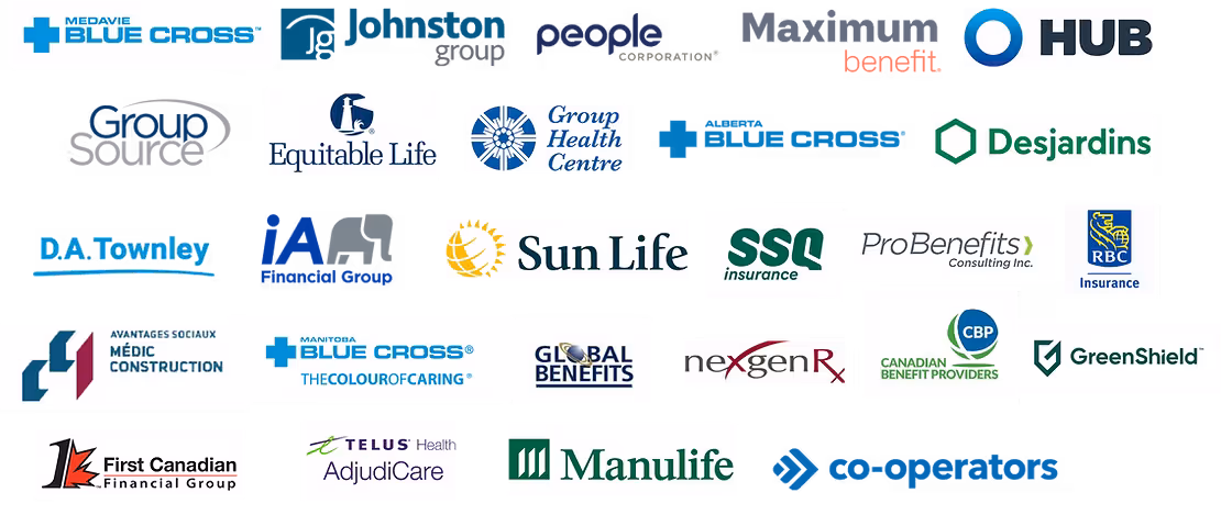 Logos of insurance providers we can direct bill