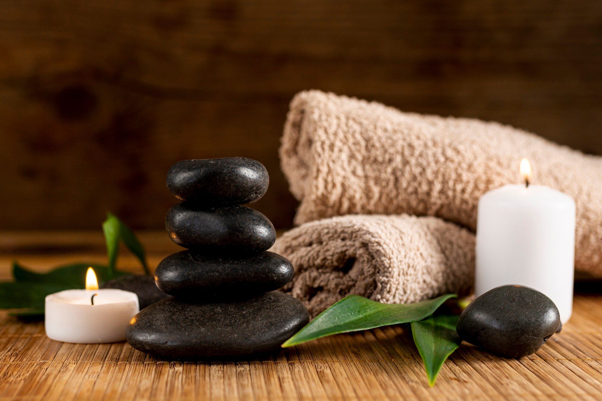 stacked stones for massage